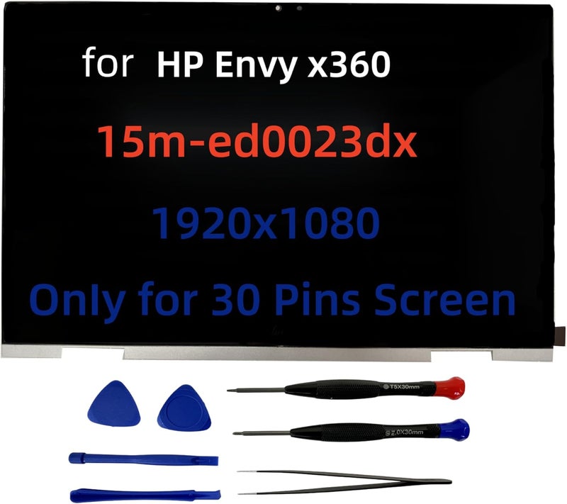 HYHLCDOLED for HP Envy x360 15-ed Series Including 15m-ed0013dx, 15m-ed0023dx, 15m-ed1013dx, 15m-ed1023dx, and 15-ed1055wm Models Support Stylus Silver Bezel Not for UHD(3840X2160) 40 pins (Non-OELD) - Image 1